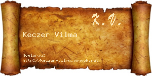 Keczer Vilma névjegykártya